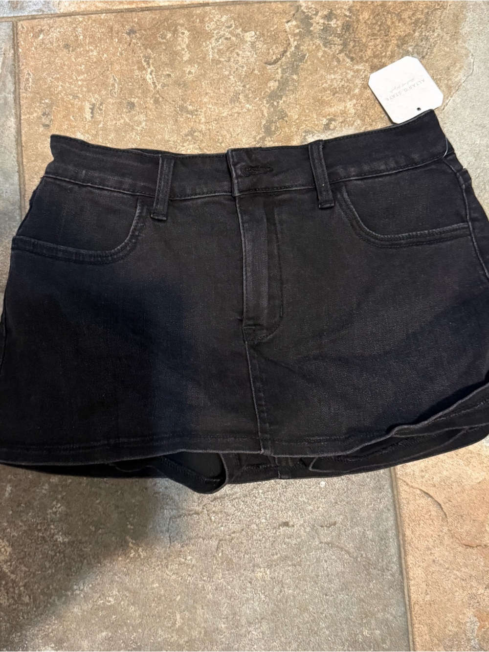Altar'd State Denim Black Mini Skirt